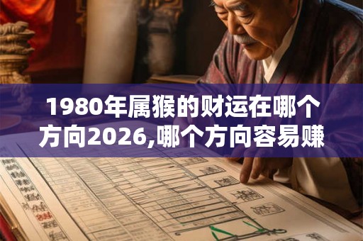 1980年属猴的财运在哪个方向2026,哪个方向容易赚钱