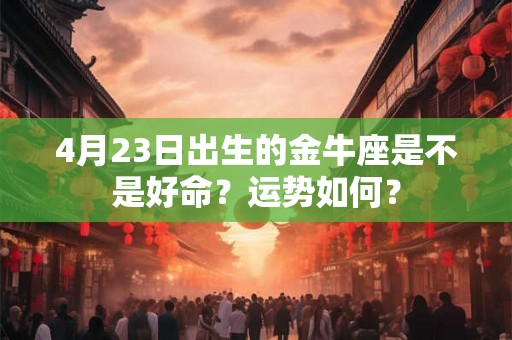 4月23日出生的金牛座是不是好命？运势如何？