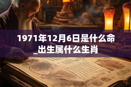 1971年12月6日是什么命_出生属什么生肖