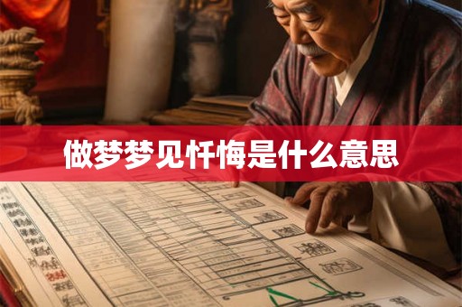 做梦梦见忏悔是什么意思