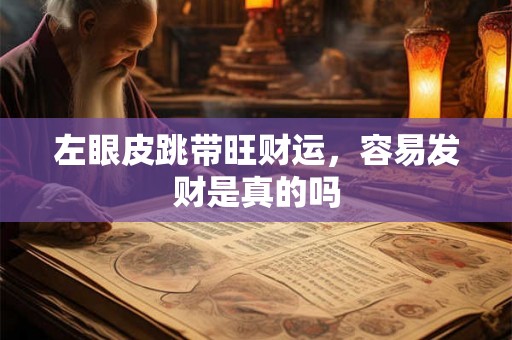 左眼皮跳带旺财运，容易发财是真的吗