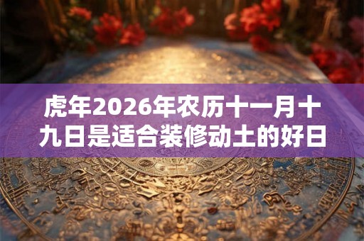 虎年2026年农历十一月十九日是适合装修动土的好日子吗？