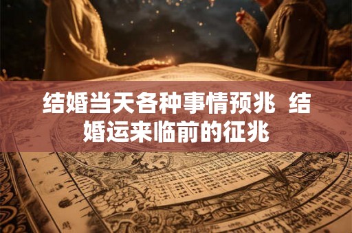结婚当天各种事情预兆  结婚运来临前的征兆
