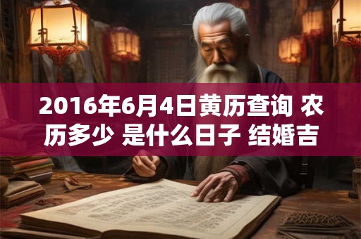 2016年6月4日黄历查询 农历多少 是什么日子 结婚吉时