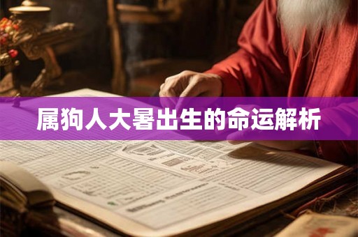 属狗人大暑出生的命运解析