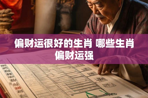 偏财运很好的生肖 哪些生肖偏财运强