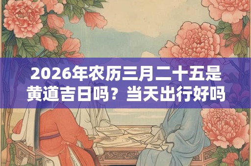 2026年农历三月二十五是黄道吉日吗？当天出行好吗？