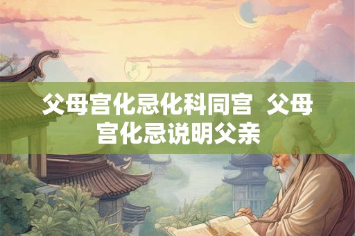 父母宫化忌化科同宫 父母宫化忌说明父亲 父母宫化忌化科同宫 父母宫化忌说明父亲