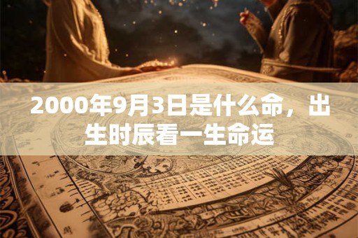 2000年9月3日是什么命，出生时辰看一生命运