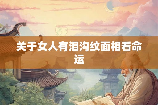 关于女人有泪沟纹面相看命运