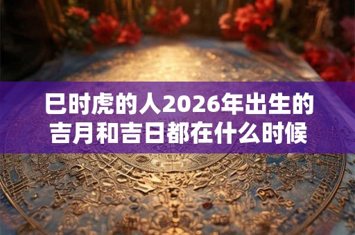 巳时虎的人2026年出生的吉月和吉日都在什么时候