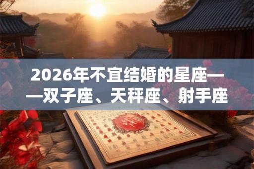 2026年不宜结婚的星座——双子座、天秤座、射手座! 2026年不宜结婚的星座——双子座、天秤座、射手座!