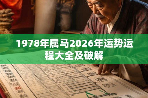 1978年属马2026年运势运程大全及破解 1978年属马2026年运势运程大全及破解