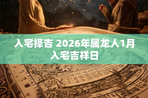 入宅择吉 2026年属龙人1月入宅吉祥日 入宅择吉 2026年属龙人1月入宅吉祥日