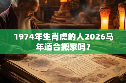 1974年生肖虎的人2026马年适合搬家吗? 1974年生肖虎的人2026马年适合搬家吗?