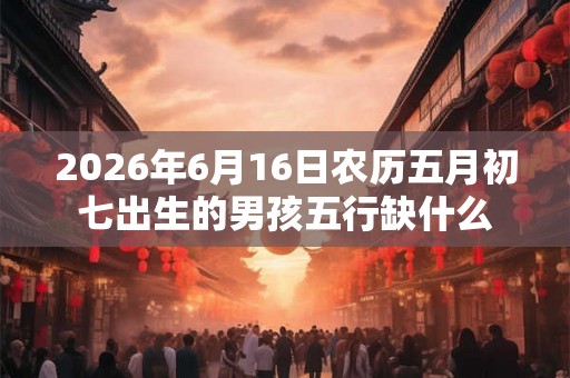 2026年6月16日农历五月初七出生的男孩五行缺什么