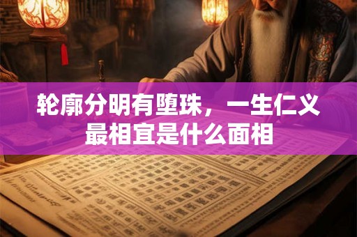 轮廓分明有堕珠,一生仁义最相宜是什么面相 轮廓分明有堕珠,一生仁义最相宜是什么面相