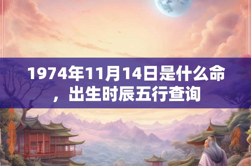 1974年11月14日是什么命，出生时辰五行查询