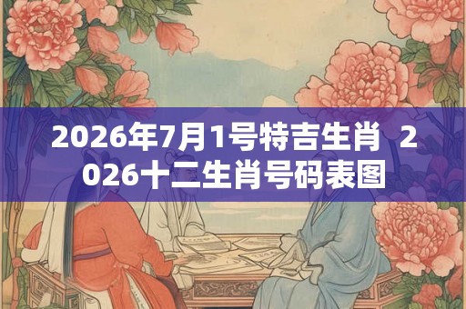 2026年7月1号特吉生肖  2026十二生肖号码表图