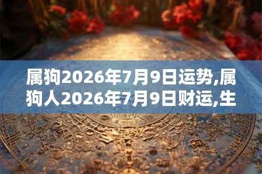 属狗2026年7月9日运势,属狗人2026年7月9日财运,生肖狗2026年7月9日运势 属狗2026年7月9日运势,属狗人2026年7月9日财运,生肖狗2026年7月9日运势