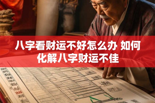 八字看财运不好怎么办 如何化解八字财运不佳