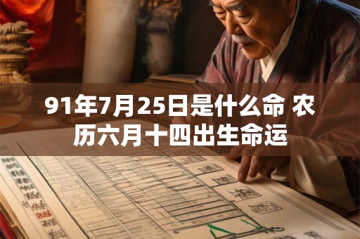 91年7月25日是什么命 农历六月十四出生命运