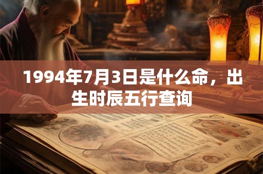 1994年7月3日是什么命，出生时辰五行查询