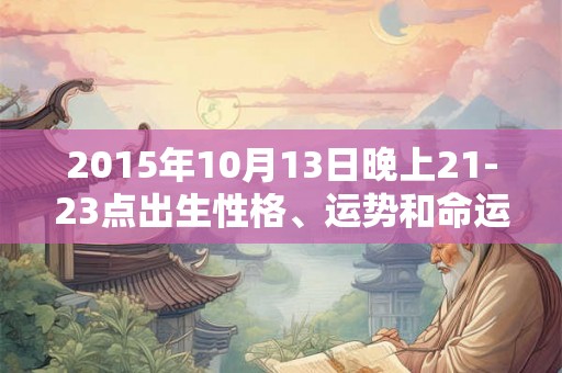 2015年10月13日晚上21-23点出生性格、运势和命运
