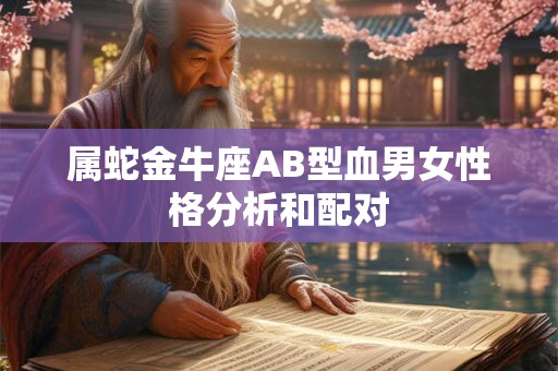 属蛇金牛座AB型血男女性格分析和配对 属蛇金牛座AB型血男女性格分析和配对