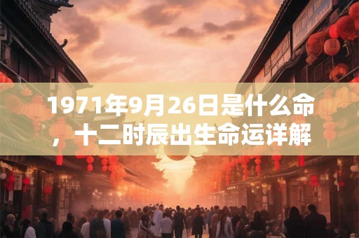 1971年9月26日是什么命，十二时辰出生命运详解
