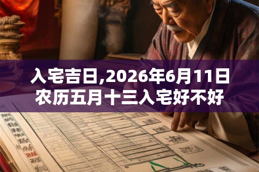入宅吉日,2026年6月11日农历五月十三入宅好不好