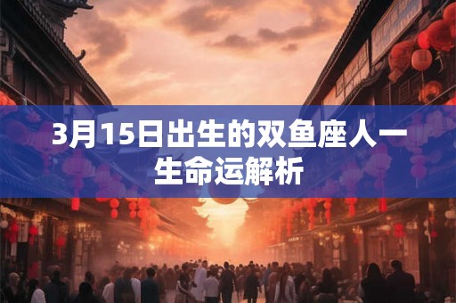 3月15日出生的双鱼座人一生命运解析 3月15日出生的双鱼座人一生命运解析