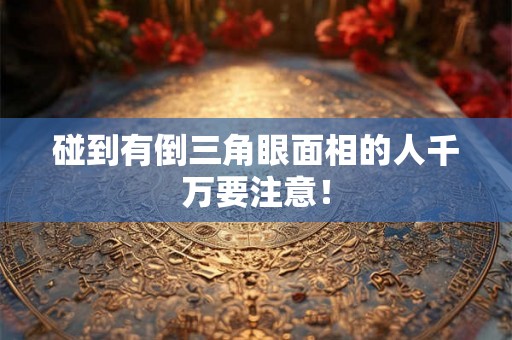 碰到有倒三角眼面相的人千万要注意！