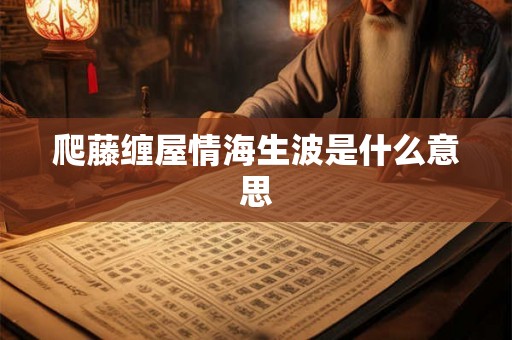 爬藤缠屋情海生波是什么意思 爬藤缠屋情海生波是什么意思