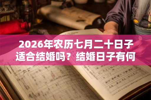 2026年农历七月二十日子适合结婚吗？结婚日子有何讲究？