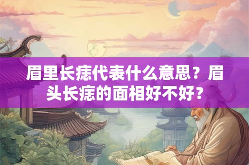 眉里长痣代表什么意思？眉头长痣的面相好不好？