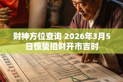 财神方位查询 2026年3月5日惊蛰招财开市吉时