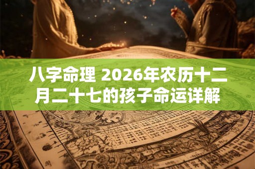 八字命理 2026年农历十二月二十七的孩子命运详解