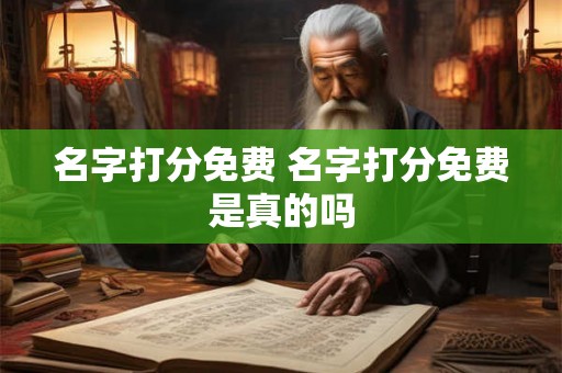 名字打分免费 名字打分免费是真的吗
