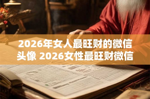 2026年女人最旺财的微信头像 2026女性最旺财微信头像是什么