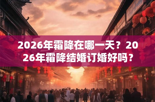 2026年霜降在哪一天？2026年霜降结婚订婚好吗？