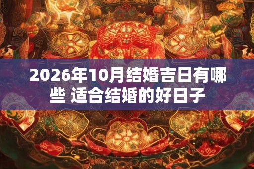 2026年10月结婚吉日有哪些 适合结婚的好日子