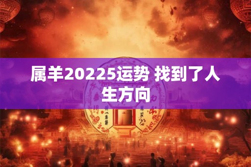 属羊20225运势 找到了人生方向