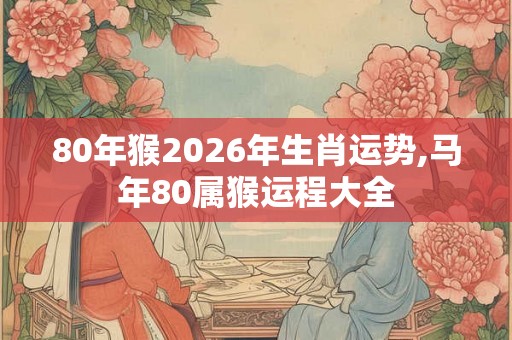 80年猴2026年生肖运势,马年80属猴运程大全