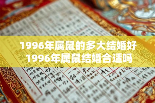 1996年属鼠的多大结婚好 1996年属鼠结婚合适吗