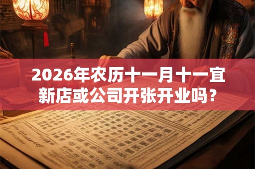 2026年农历十一月十一宜新店或公司开张开业吗？