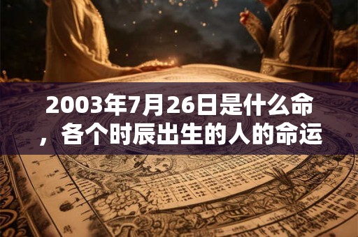 2003年7月26日是什么命，各个时辰出生的人的命运