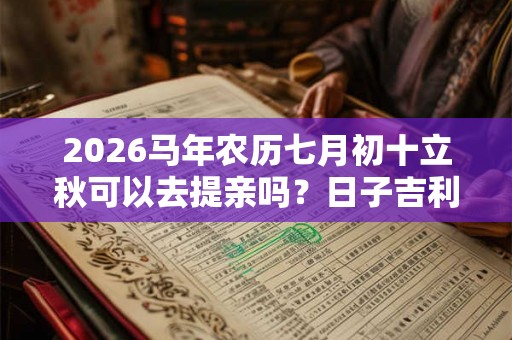 2026马年农历七月初十立秋可以去提亲吗?日子吉利吗? 2026马年农历七月初十立秋可以去提亲吗?日子吉利吗?