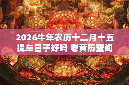 2026牛年农历十二月十五提车日子好吗 老黄历查询