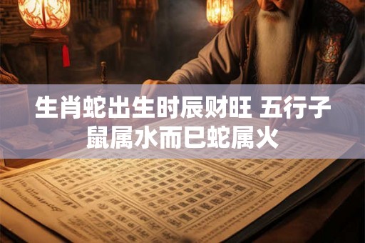 生肖蛇出生时辰财旺 五行子鼠属水而巳蛇属火